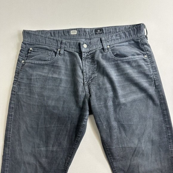 Adriano Goldschmied Gray Corduroy Geffen Slouchy Slim Fit Pants Mens Size 38x31 - Picture 3 of 11